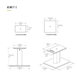 【Kanto SP6HD】書架喇叭通用支架 適用YU4/YU6/TUK喇叭/4-7吋喇叭