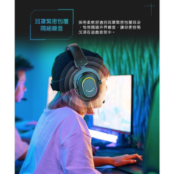 出清優惠價【FIFINE H6 7.1聲道RGB耳罩式電競耳機】50mm大單體/環繞立體音效/三種EQ模式/可拆麥克風