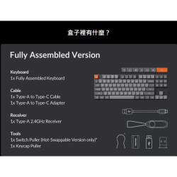 【Keychron K1 Max矮軸無線機械鍵盤】 注音/80%/2.4G.藍牙/Mac/熱插拔/RGB/QMK/VIA
