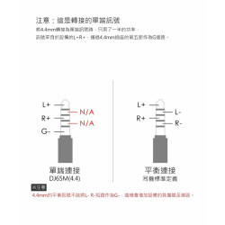 【ddHiFi DJ65M(4.4)】6.35mm(母)轉4.4mm音源轉接頭