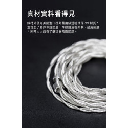 【 FiiO LS-2.5D 】高純度單晶體純銀CIEM耳機平衡升級線(2.5mm)