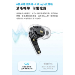【SOUNDPEATS C30】降噪入耳式藍牙耳機/-52dB AI 自適應降噪/52小時強勁續航