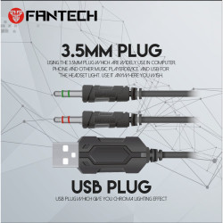 【FANTECH 台灣】HG20 立體聲RGB電競耳機 大驅動單體／降噪麥克風(黑色)