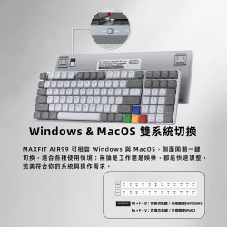 【FANTECH AIR99】95%三模矮軸輕薄RGB機械式無線鍵盤(MK916) 可選茶軸/紅軸
