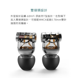【 ddHiFi E2020A 】MMCX／CIEM雙接頭單動圈耳機(Janus)Forest 2.5mm耳機線