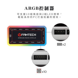 【FANTECH   FB-301】雙光圈RGB風扇組 三風扇加控制器 靜音降噪