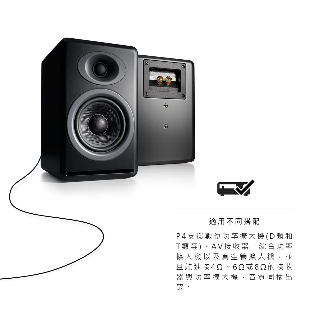 Audioengine P4 被動式喇叭 （黑色款）