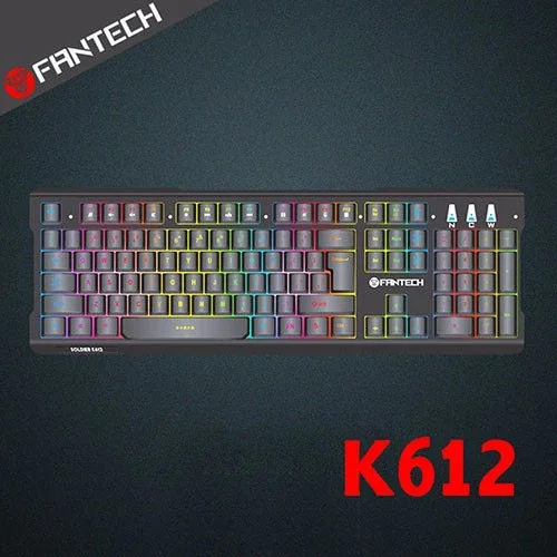 【FANTECH 台灣】K612 鋁合金面板音效感應RGB電競鍵盤 薄膜鍵盤結構