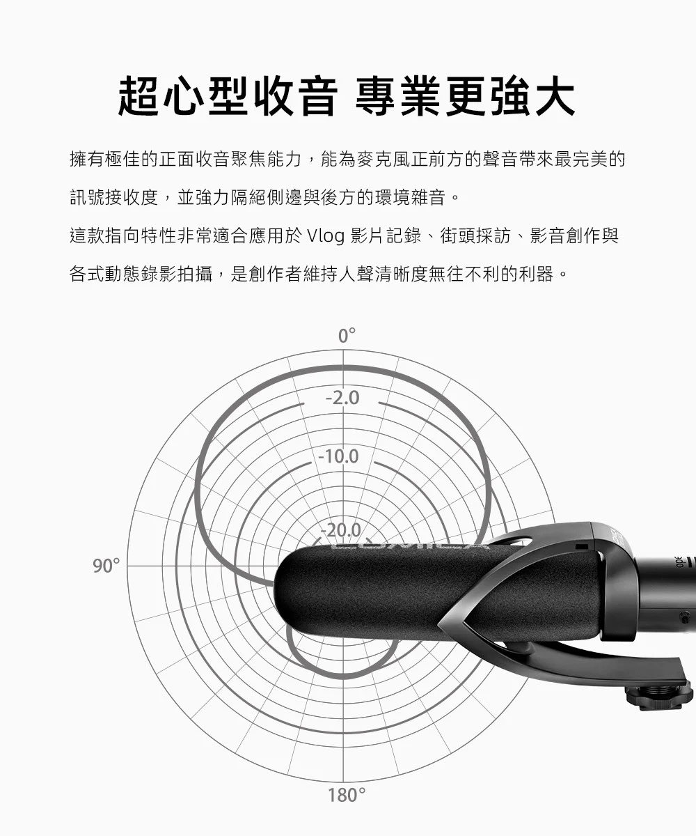 【COMICA V30 PRO】超心型指向電容式槍型麥克風(錄影專用)