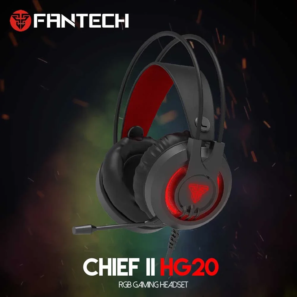 【FANTECH 台灣】HG20 立體聲RGB電競耳機 大驅動單體／降噪麥克風(黑色)