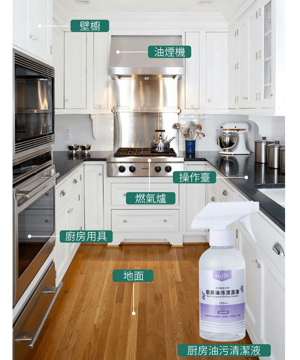 究淨宣研 9CLEAN 廚房油污清潔液(300ml)