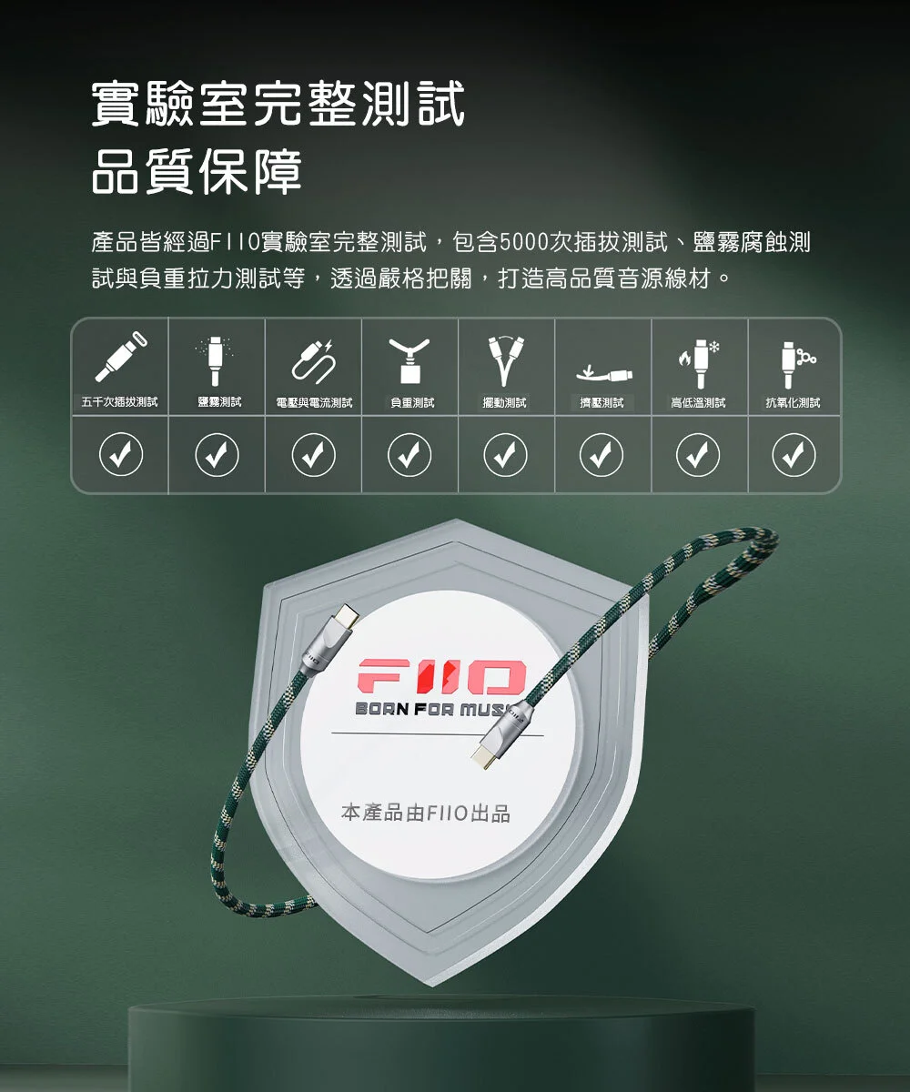 【FiiO LINK-TC2】TYPE-C轉TYPE-C 充電數據線 10cm/80cm/150cm