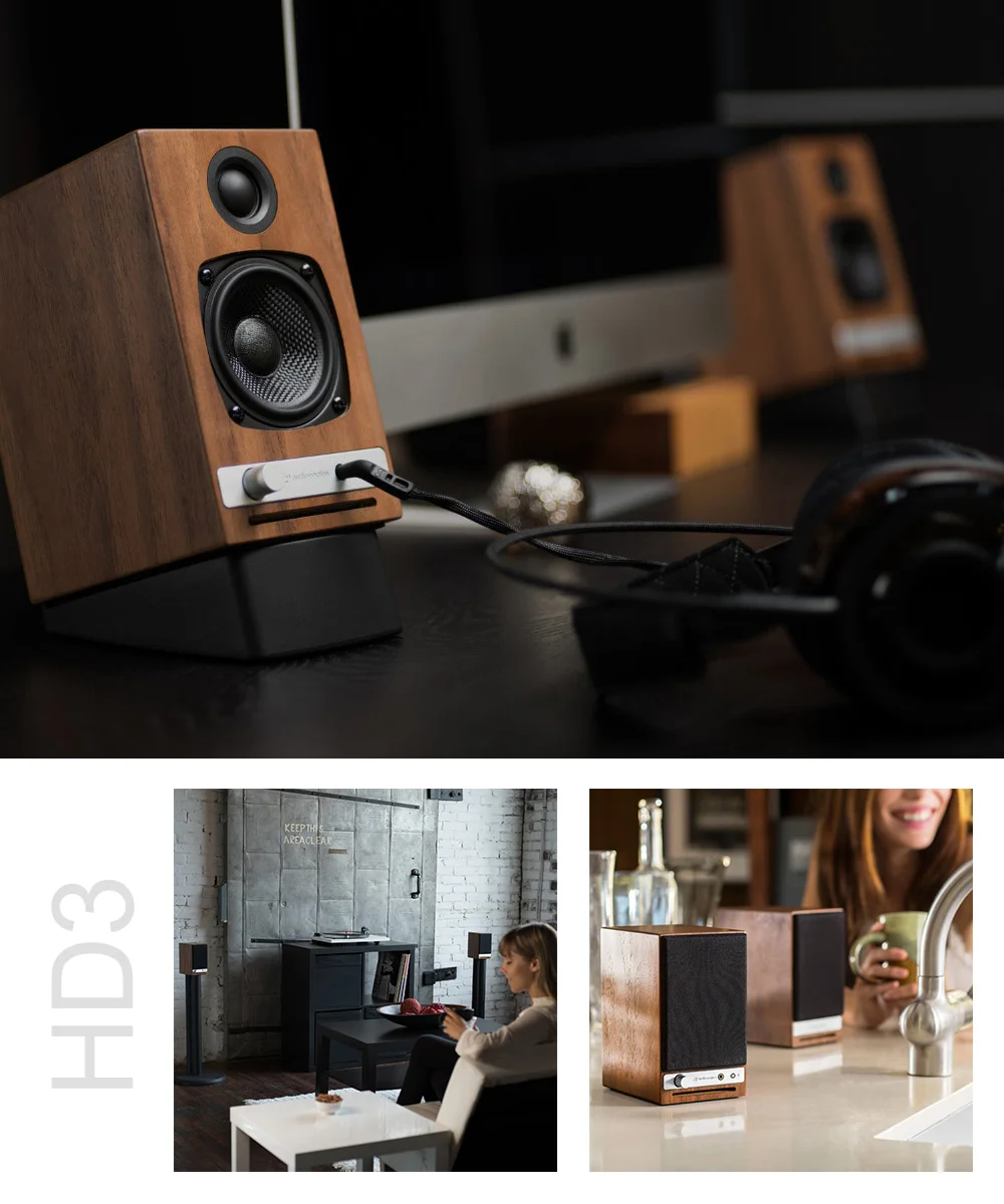 Audioengine HD3 wireless主動式立體聲藍牙書架喇叭  ● 美國品牌 ● 台灣官方總代理 ● 藍牙5.0，支援aptX-HD無線傳輸 ● 3.5mm立體聲/RCA/USB/藍牙輸入 ● 輸出最高可達60W功率 ● 可連接電腦/手機/平板/唱片機等使用 ● 具可拆的磁吸式防塵網，防止髒污附著單體 ● BSMI：R41291 ● NCC：CCAJ22LP18F0E5