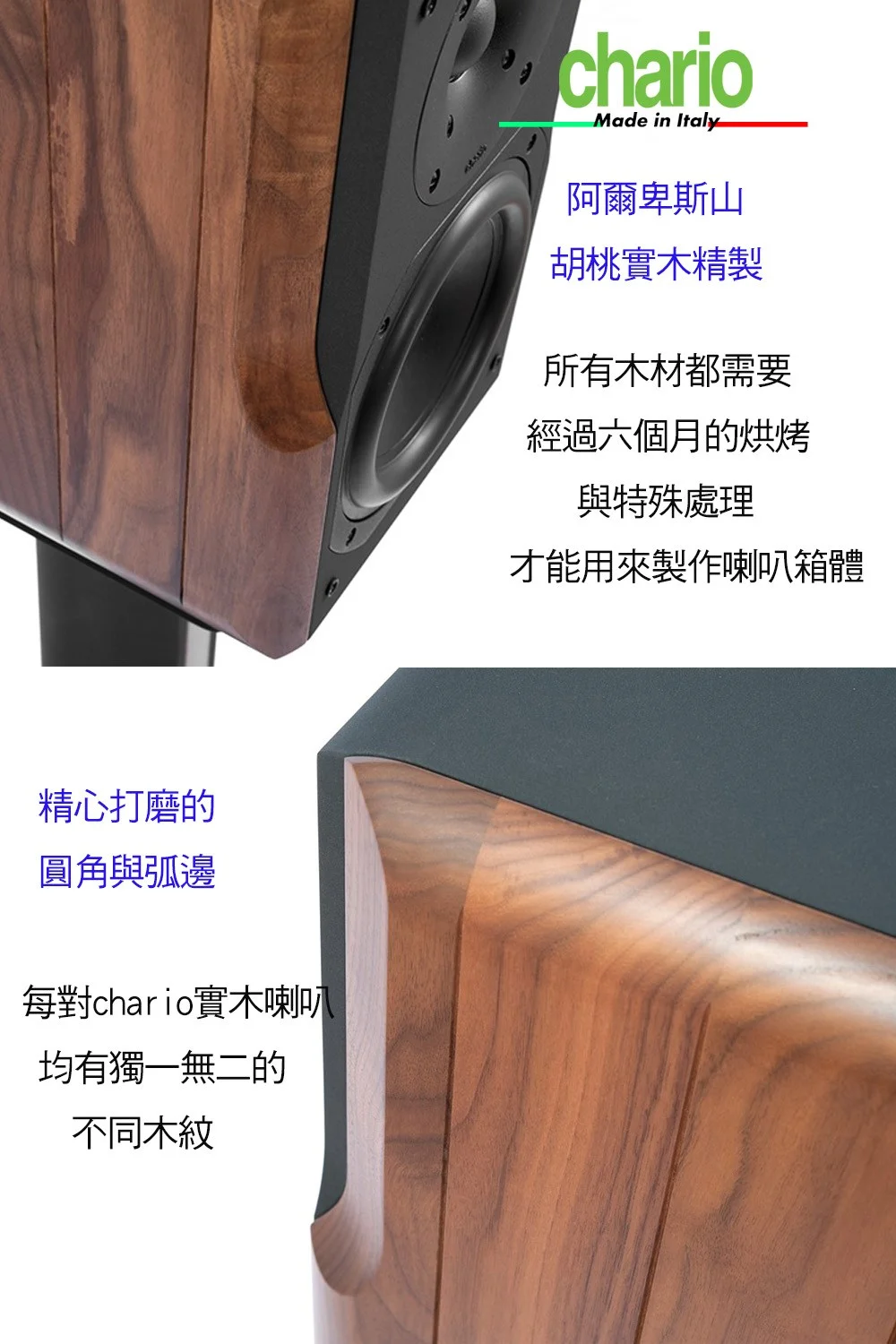 chario LYNX II 山貓星座 II --義大利手工實木喇叭  胡桃實木落地喇叭 