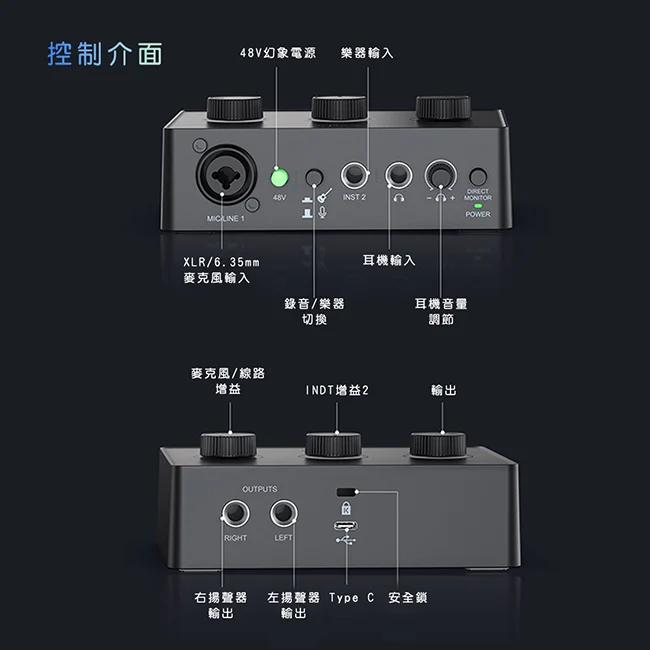 【FIFINE SC1 音訊混音器USB直播聲卡】XLR/6.35mm插孔/48V幻象電源/監聽耳機/直播/錄音