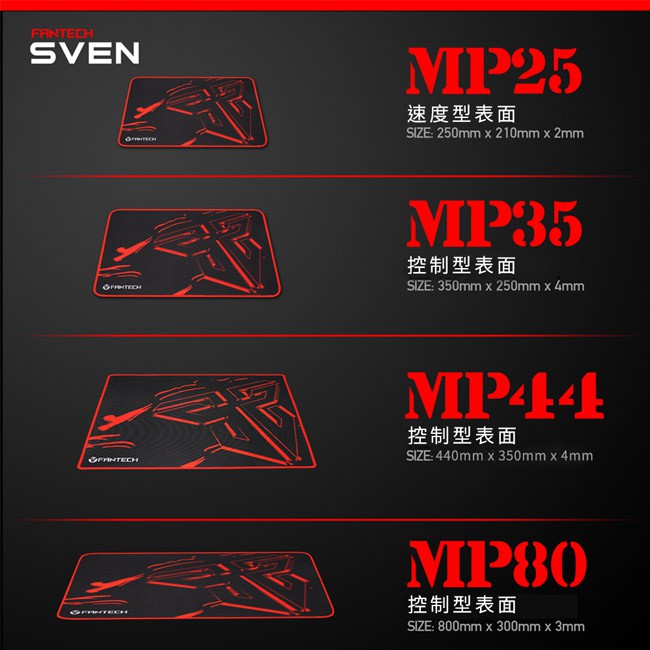 【FANTECH 台灣】MP44 精準控制型精密防滑電競滑鼠墊 44x35cm