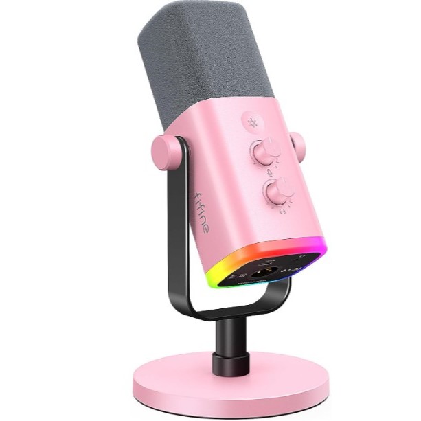 【FIFINE AM8錄音室等級USB/XLR動圈式RGB麥克風】心型指向/USB/XLR雙輸出