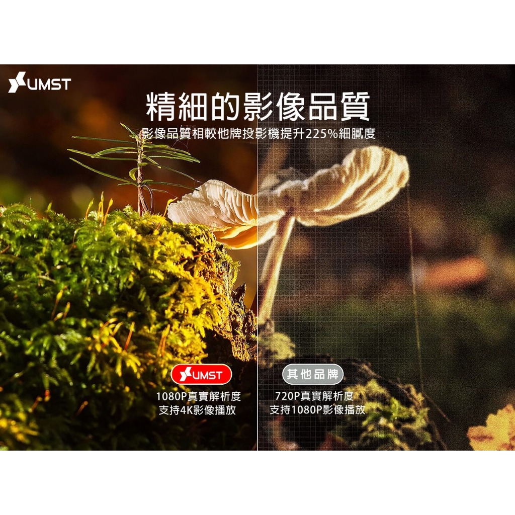 送腳架【智慧投影機UMST UTV-1】4K Android TV/自動對焦.六向梯形修正 內建安卓電視盒 送收納包腳架