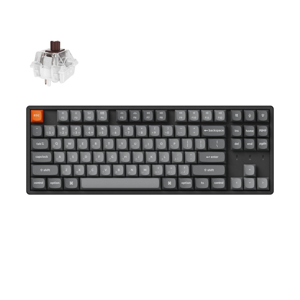 【Keychron K8 Max 80% 無線機械鍵盤】注音/RGB燈效/支援Mac.Win/熱插拔/紅軸.茶軸.香蕉軸