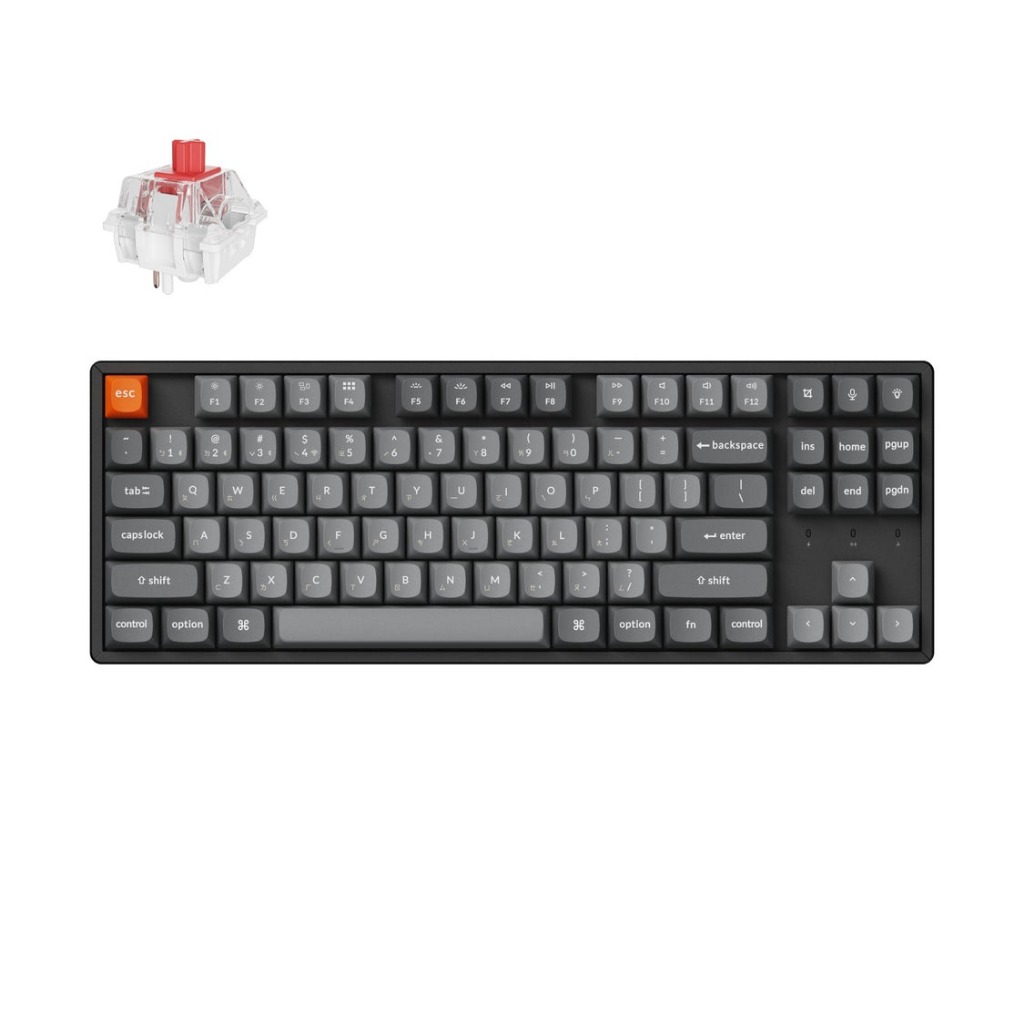 【Keychron K8 Max 80% 無線機械鍵盤】注音/RGB燈效/支援Mac.Win/熱插拔/紅軸.茶軸.香蕉軸