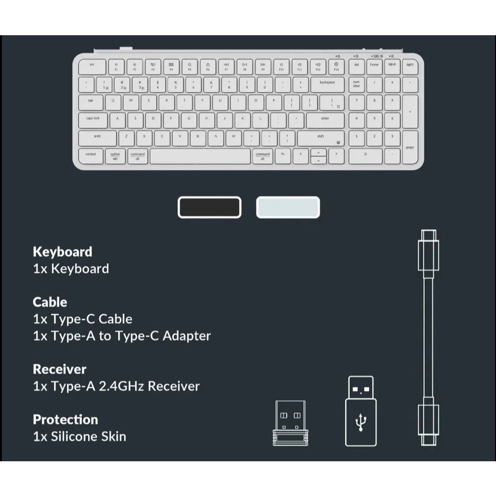 Keychron B2 Pro 96% 超薄無線鍵盤 適用Mac/Win 藍牙 2.4G 注音版本