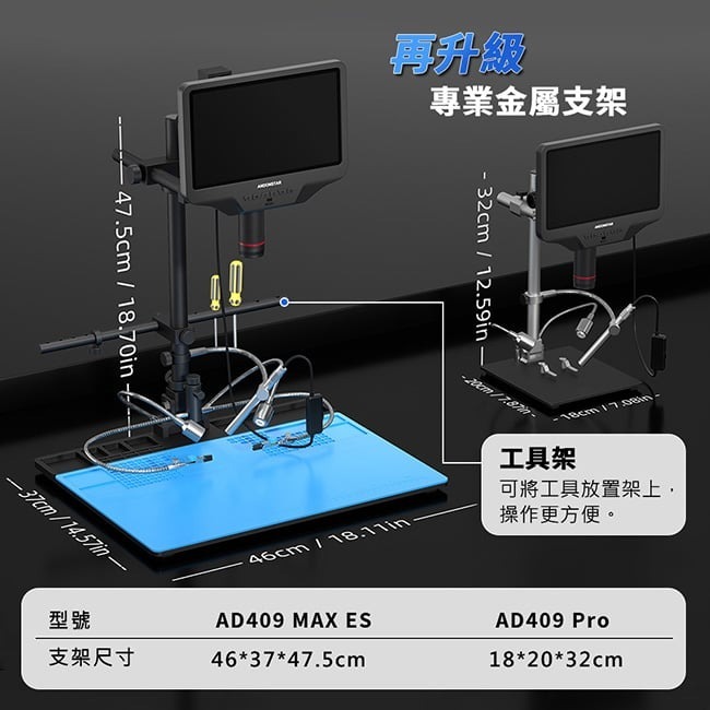 【Andonstar AD409 Max ES 10.1吋螢幕HDMI/USB輸出數位電子顯微鏡】數位放大/支援HDMI