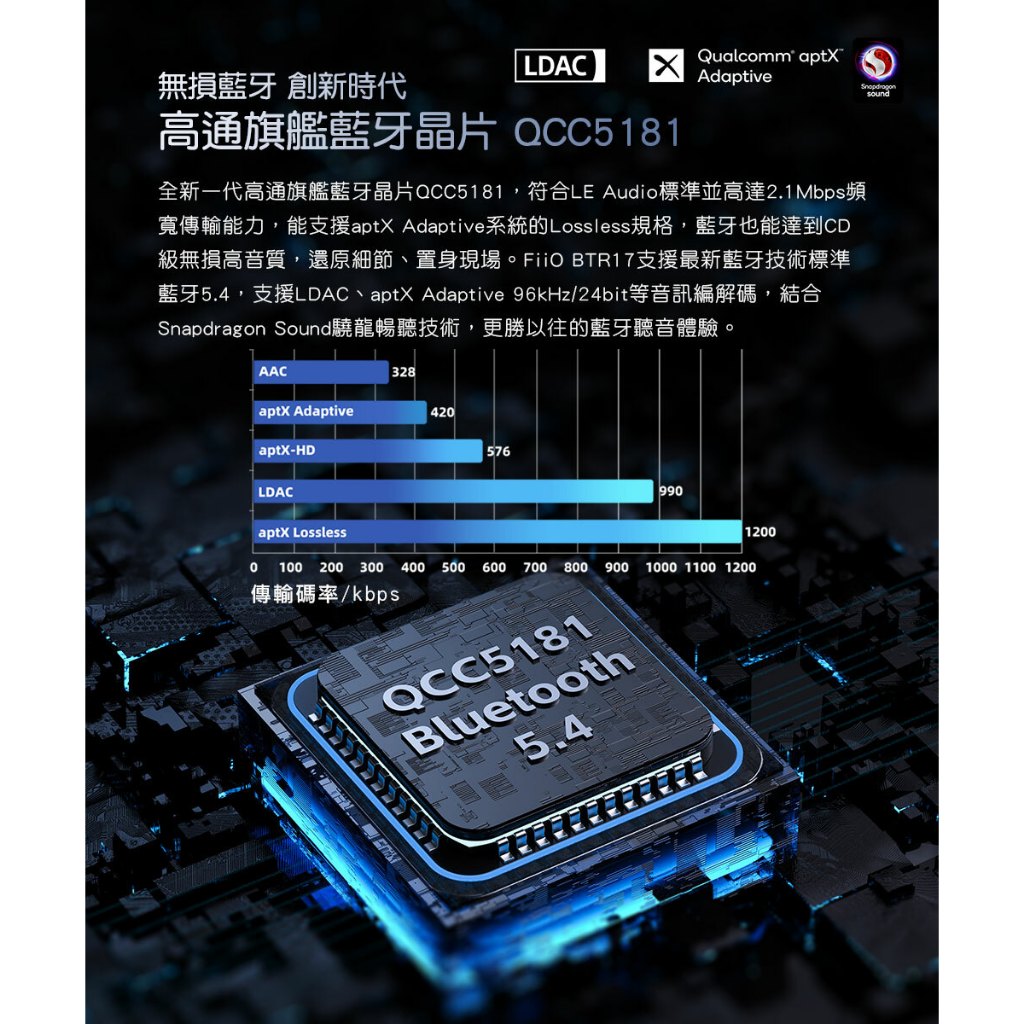 【FiiO BTR17 隨身Hi-Fi藍牙音樂接收器】藍芽5.4/無損藍牙/大推力/Hi-Res