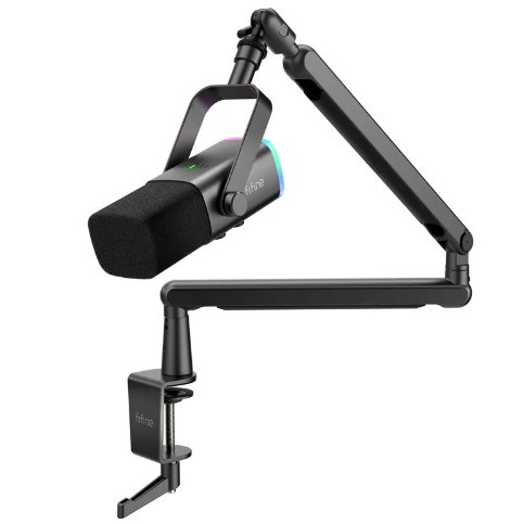 【FIFINE TAM8(AM8+BM88桌夾支架)錄音室等級USB/XLR動圈式RGB麥克風】心型指向