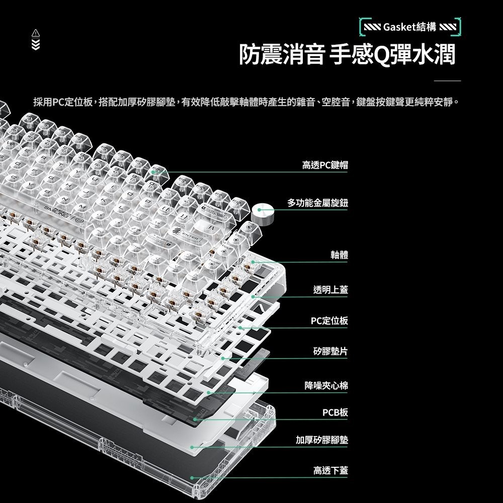 【MACHENIKE K500F RGB 機械式鍵盤】機械師/英文/自定義媒體鍵/75%/支援熱插拔且相容三、五角軸
