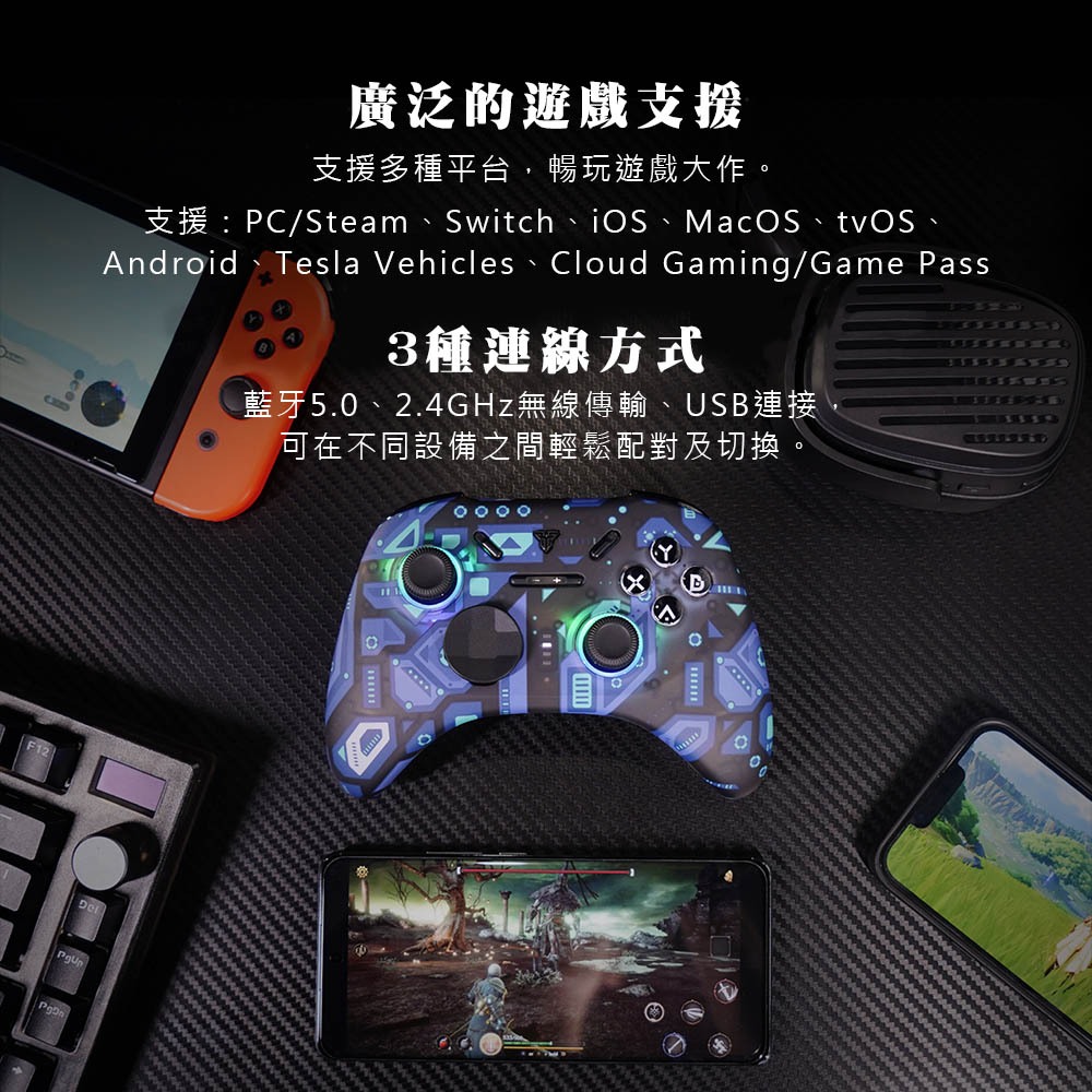 【FANTECH WGP15】WGP15 無線賽車遊戲專用線性扳機震動搖桿可支援大部分STEAM遊戲