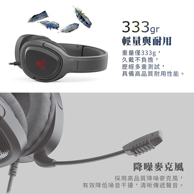 【FANTECH 台灣】MH85 手機電腦遊戲雙用耳罩式耳機 可調式頭帶／可拆式降噪麥克風