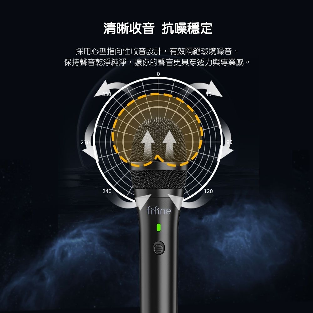 【FIFINE Tank2 錄音室等級動圈麥克風】USB+XLR/高解析音質/支援耳機監聽/相容多種系統設備