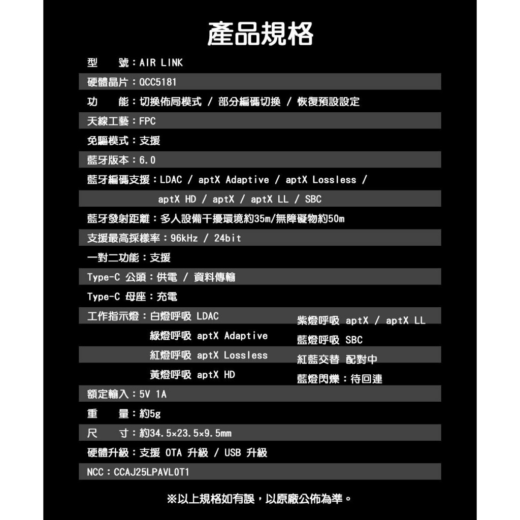 【FIIO AIR LINK Hi-Fi藍牙解碼發射器】藍牙6.0/隨插即用/支援 LDAC、SBC 格式