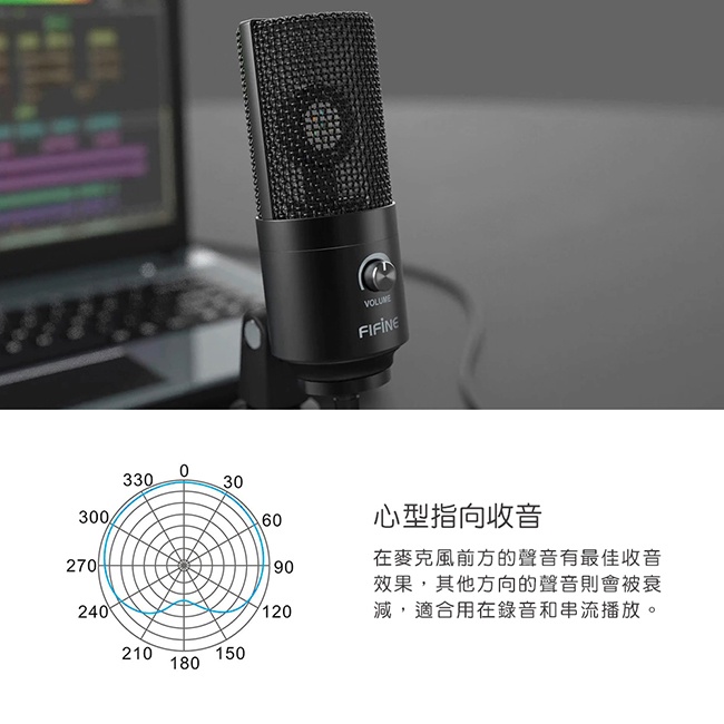 【FIFINE K669】USB心型指向電容式麥克風-YouTuber廣播/配音/錄音/直播/遊戲/PS4/K669B