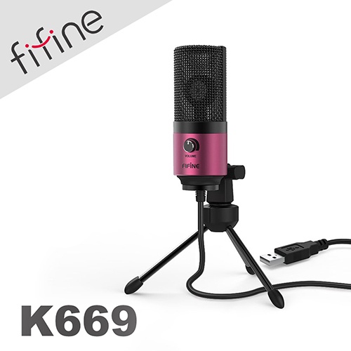 【FIFINE K669】USB心型指向電容式麥克風-YouTuber廣播/配音/錄音/直播/遊戲/PS4/K669B